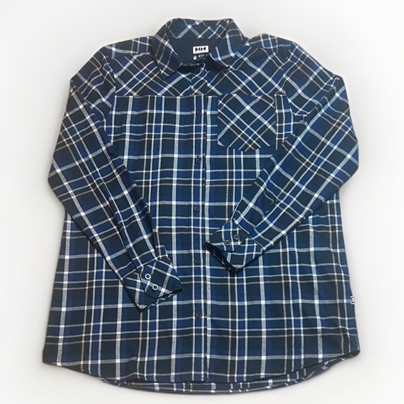 Helly Hansen Blue and White Plaid Light Flannel Shirt sz L Regular - Picture 1 of 10